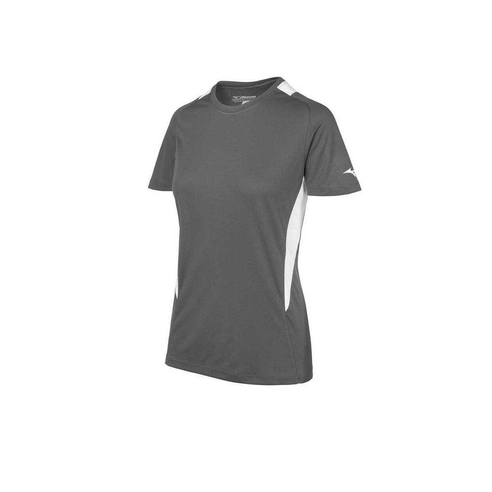 Jerseys Mizuno Crew Neck Mujer Gris/Blancas Ofertas QEIZ-18526